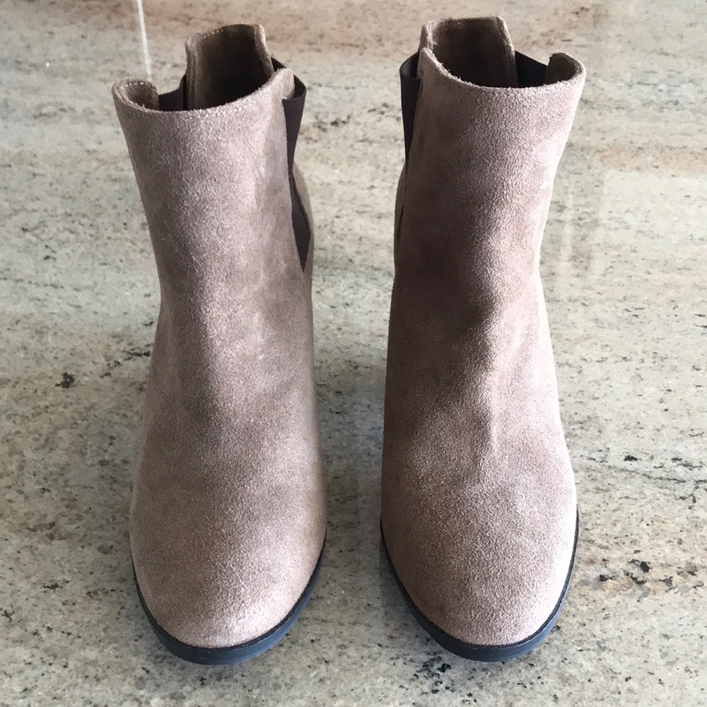 Vince Camuto beige suede ankle booties. Size 7. Never worn.